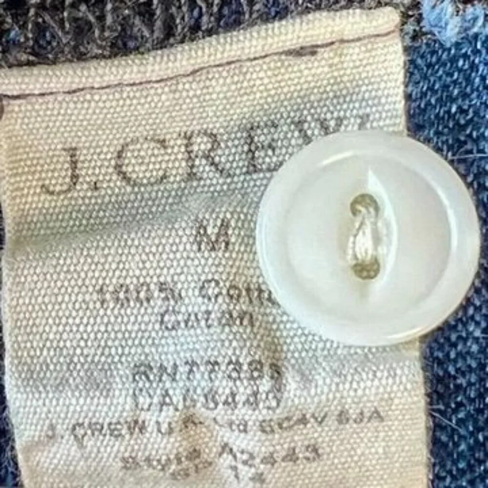 J. Crew Indigo Blue Dotted Short Sleeved Henley Shirt